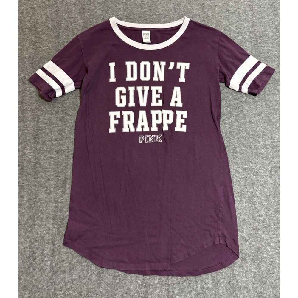 PINK Victoria Secret Women's Blouse Short Sleeve Print Frappe Ringer Small